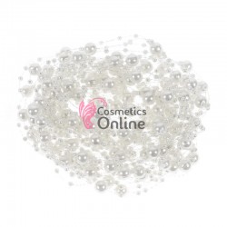 Accesoriu pentru decor par cu perle sidefate DPP01 culoare Alba